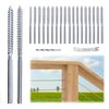 Muzata 20Pack 1/8" Swage Lag Screws Left & Right Cable Railing Hardware Kit Handed Thread for Wood Post T316 Stainless Steel Stair Deck WoodBudget System 10 Pairs CK17