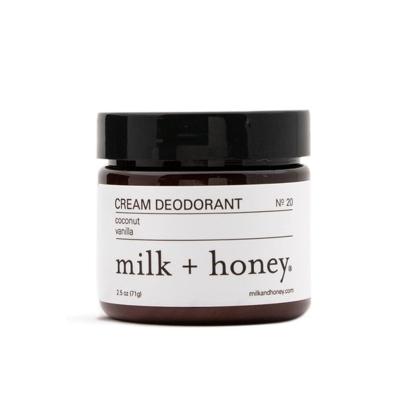 milk + honey Cream Deodorant No. 20, Aluminum Free Deodorant with Coconut and Vanilla, Natural Deodorant for Women and Men, 2.5 Oz