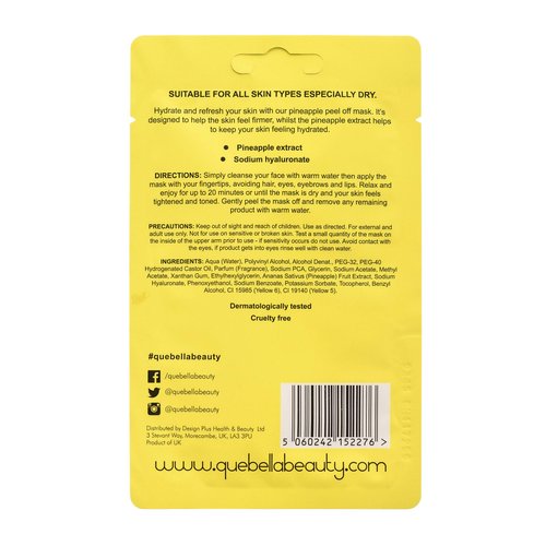 Que Bella Hydrating Pineapple Peel Off Face Mask - 0.33oz