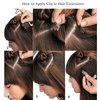 Clip in Hair Extensions,Ash Blonde Balayage Blonde Hair Extensions Real Human Hair Clip ins,18 Inch 7 Pieces 70G Double Weft Hair Extensions Human Hair Clip ins Extensions