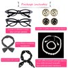 TUPARKA 12 Pcs 50's Costume Accessories Set Includes Chiffon Scarf Cat Eye Glasses Bandana Tie Headband Earrings Artificial Pearl Bracelet and Necklace