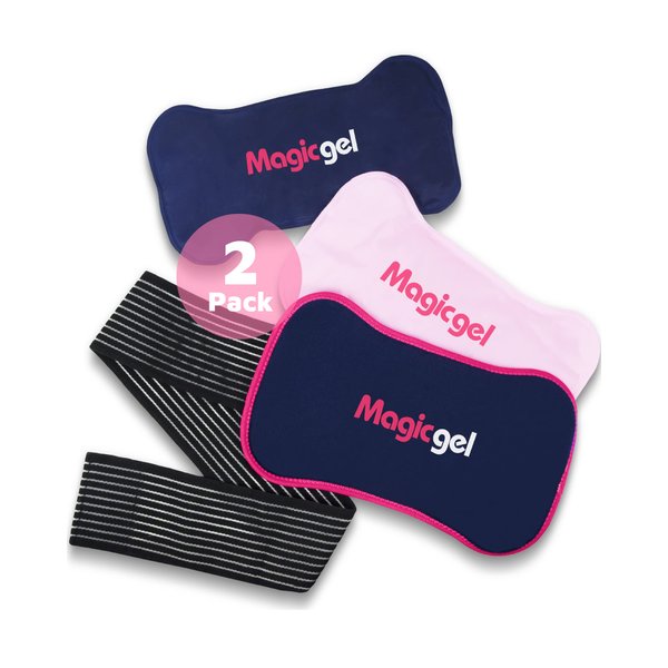 Magic Gel Ice Packs for Injuries Reusable (3 Pieces) | Flexible Wrap Around Gel Ice Pack Knees, Back, Shoulders, Arms and Legs (11" x 5.5") | Hot and Cold Compress Cold Packs for Injuries