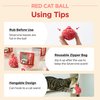 JAYU PET Red Cat Ball - Catnip Inside Cat Toy, Handmade Silvervine Ball Toys, Cat Toys for Indoor Cats, Interactive Matatabi Cat Ball Toy, Feline Kitten Toys, Cat Gifts (2.7 inch)