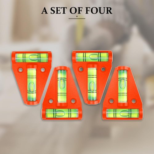 Lecctso 4PCS RV Level, Bubble Level, Magnetic T Type RV Levelers with Screws Mounting, RV Parts Accessories Exterior Leveling Stablilization Levelers Universal for RV Camper Travel Trailer