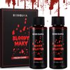 BOBISUKA 2PCS Halloween Fake Blood Makeup Kit - Fresh Red + Dark Red Realistic Washable Special Effects SFX Makeup Set, for Zombie Vampire Cosplay Monster Mouth Clothes Dress Up