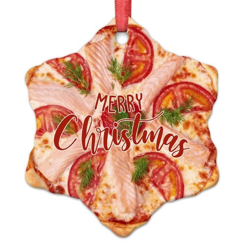 Vegan Veggie Cheese Pizza Christmas Ornaments 2022 Cute Food Ornaments for Christmas Trees Pizza Personalized Christmas Ornaments Holiday Christmas Keepsake New Year Gifts for Friends , 3 inch