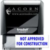 Large Self-Inking 'Not Approved for Construction' Stamp, Blue Ink, Ideal for Laborers - Quality Plan Stamp, 7/8 x 2-1/4 Size, Durable and Easy to Use, Ideal for Construction Site Use