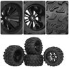 RC Station 12mm Hex RC Wheels and Tires 1/10 Scale 2.8 RC Truck Tires Wheels for Traxxas Rustler Stampede Hoss 2wd 4x4 vxl Tires Wheels Arrma Tires Wheels Redcat Volcano Tires Preglued
