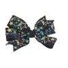 Pastel Glitter Stars on Black Hair Bow