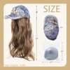 SUNBORRY Women's Wig Hats with Wavy Hair Extensions, Baseball Cap with Hair Attached, 20 Inch (Blue Hat-STAR-18T Dark Ash Blonde)