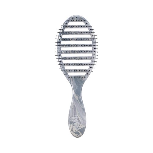 Wet Brush Speed Dry Hair Brush - Silver (Metallic Marble) - Vented Design and Ultra Soft HeatFlex Bristles Are Blow Dry Safe With Ergonomic Handle Manages Tangle and Uncontrollable Hair - Pain-Free