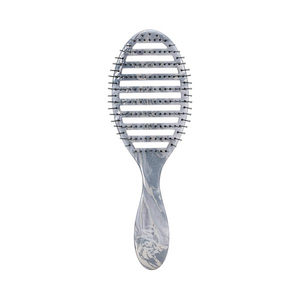 Wet Brush Speed Dry Hair Brush - Silver (Metallic Marble) - Vented Design and Ultra Soft HeatFlex Bristles Are Blow Dry Safe With Ergonomic Handle Manages Tangle and Uncontrollable Hair - Pain-Free