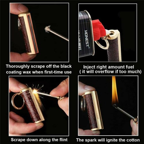 WIZOLA Animal shape Permanent Match with Gift Box, Waterproof EDC Fire Starter, 10000 Times Reusable Keychain Match Flint Fire Starter, Survival Cool Gifts (Snake Style)