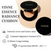 VINNE Korean Cushion Foundation, Lightweight SPF50 Sunscreen For Face, Essence Makeup Natural and Dewy Finish, 12-Hour Lasting Effect, 0.42 Oz - #23 Natural Beige (Refill Not Included)