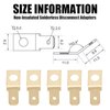 100PCS Quick Disconnect Connectors Non Insulated Solderless Adapters 10 Stud 1/4 Inch Male Spade Brass Crimp Connector