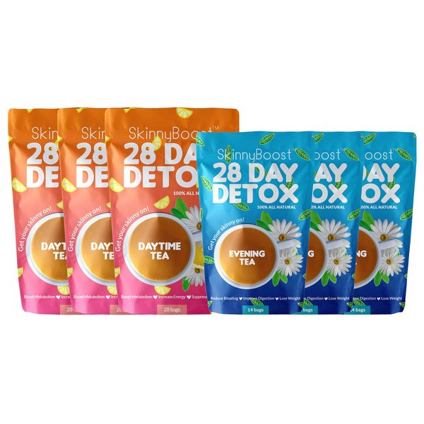 28 Day Detox Tea Kit (3 PACK) 3 Daytime Teas, 3 Evening Detox Teas Non GMO, Vegan, All Natural Detox and Cleanse
