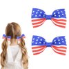 GeRRiT 4th of July Hair Bow Clips 2 Pcs American Flag Hair Barrettes Independence Day Hair Accessories Patriotic Hair Bow Hairpins Alligator Clips for Girls Women, Blue