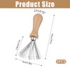 Hairbrush Cleaner Tool, 2 Pcs Mini Hair Brush Cleaner Wooden Handle Comb Cleaner with Metal Wire Rake Hair Clipper Cleaner Portable Hair Remover Tool for Home Salon Cleaning Hairs Dust Dirt Lint