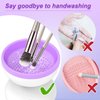Purple Electric Makeup Brush Cleaner Machine, Windspeed Silicone Brush Cleaner Machine Beauty Blender Cleanser For Beauty Makeup Brushes, Christmas Halloween Gifts for Your Girls