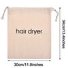Hair Dryer Bags Drawstring Bag Container Hairdryer Bag, 11.8 by 13.8 Inch (Cotton, Beige)