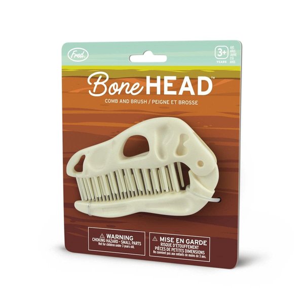 Genuine Fred BONEHEAD Folding Brush and Comb, Fun Dinosaur Design, Hair Care Tool and Detangling Comb, Convenient for Travel and Diaper Bags, Fun Gift or Stocking Stuffer