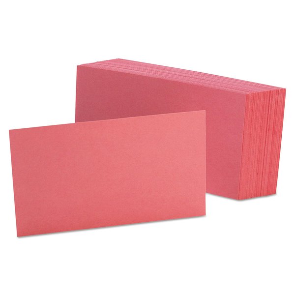 Oxford Blank Color Index Cards, 3" x 5", Cherry, 100 Per Pack (7320 CHE)