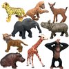Gemini&Genius Wild Animal Toys for Kids, 9 Pcs Jungle Animal Baby Toy Figures, Toy Gifts for Kids, Wildlife Toys Perfect Cake Toppers for Baby Shower, Soild Plasitc and Well Designed Animal Figurines