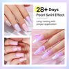 MIZHSE Pearl Gel Nail Polish Set, 6 Colors Iridescent Shimmer Aurora Blue Pearl White Purple Mermaid Gel Nail Polish Soak Off U V LED Shell Thread Effect,for Nail Salon Home Manicure