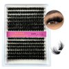 15 Rows Fluffy Cluster Lashes 60D+80D+100D Natural Thick Eyelash Clusters D Curl Individual Lashes DIY Eyelashes Extension (14Rows 80P100P)