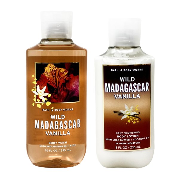 Generic Bath and Body Work WILD MADAGASCAR VANILLA Duo Bundle - Body Wash and Body Lotion - Full Size