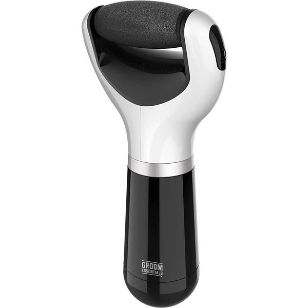 Chargeworx Groom Essentials Callus Remover for Feet | Battery-Run Electric Foot Callus Remover, Foot File, Pedicure Tools for Feet, 2 Spinning Pumice Heads for Cracked Skin, Pumice Stone for Feet
