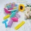 MOODKEY 30PCS Plastic Hair Rollers Set, Heatless Curler Hair Rollers Hair Curlers Snap on Rollers Self Grip Rollers Hairdressing Curlers Tools for DIY Hairdressing Hair Salon (5 Size,yellow brush)