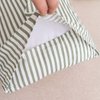 JELLYMONI 100% Natural Cotton Striped King Pillowcases Set, 2 Pack White and Green Stripes Pattern Printed Pillow Covers with Envelope Closure(Pillows are not Included)