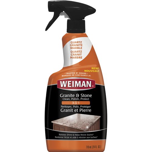 Granite Stone Clean, Polish and Protect - 24 Ounce - Streak-Free, pH Neutral Formula for Daily Use on Interior and Exterior Natural Stone