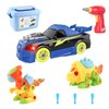 MEIGO Take Apart Toys - STEM Learning Dinosaurs Racing Car Playset w/Electric Drill Construction Engineering Building Tool Set Gift for Kids 3 4 5 6 Year Old Boys Girls