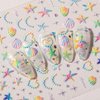 Summer Nail Art Stickers 5D Embossed Ocean Nail Decals Starfish Shell Nail Art Design Hollow Summer Engraving Self Adhesive Acrylic Nail Supplies for Women Girls Manicure Nail DIY Decoration 2 Sheets