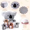 Lenwen Christmas 5 Pcs Koala Bear Plush Toys 13 Inch Mommy Koala Stuffed Animal with 4 Cute Babies in Zippered Belly Soft Cuddly Koala Plushies for Birthday Baby Shower Party Favors Home Sofa Decors