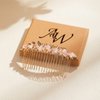 AW BRIDAL Pink Bridal Hair Comb Wedding Hair Piece Bride Hair Clip Bridesmaid Wedding Hair Accessories (Gold)