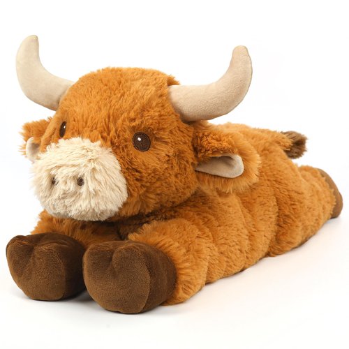 Cuckool Warmable Bull Cow Stuffed Animals, Microwavable Stuffed Animals Heating Pad for Cramps, Pain Stress Relief, Heatable Coolable Lavender Scented Plush Toys for Anxiety, Women Kids Bedtime