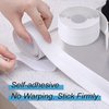4 Rolls Bath Caulk Tape Waterproof Self Adhesive with Tool,Sealing Tape,Sealant Strips PVC for Kitchen Sinks,Bathroom Bathtub,Toilet (White)