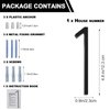 5 Inch House Numbers for Outside, Metal Modern Floating House Numbers, Garden Door Mailbox Decor Number with Nail Kit, Visibility Signage (Black 1)