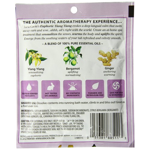 Aura Cacia Euphoric Ylang Ylang Aromatherapy Mineral Bath | 2.5 oz. Packet