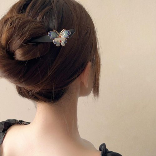 Set of 4 Hair Sticks for Buns, Chinese Hair Chopsticks for Women, Elegant Wooden Hair Accessories, Bows, Bamboo Knots, Green Flowers