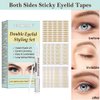 Eyelid Tape,Double Eyelid Strips,Droopy Eyelid Lifter,Self-Adhesive Eye Tapes Fiber for Droopy Mono-eyelids,480 Eyelid Tape 5ML Eyelid Cream Fork Rods & Tweezers