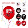 Video Game Party Balloons Set Game Birthday Party Balloons Game Theme Balloons Decorations Gaming Black Latex Balloons for Teens Player Birthday Party Supplies, 36 Pieces (Red, Black, White)