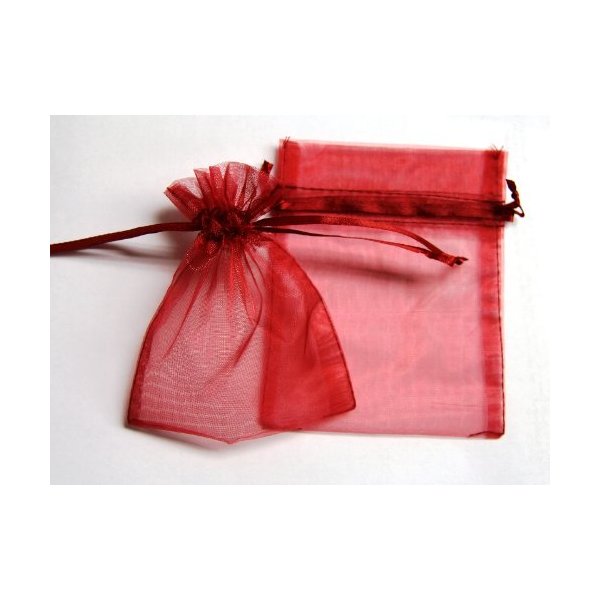60 Burgundy Organza Gift Bags 5"x7"