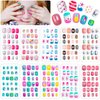 240 Pieces Fake Nails for Kids Girls Artificial Kids Press on Nails Pre Glue Full Cover Short Acrylic Stick On Nails False Nail Tips Kit for Children Little Girls Nail Art Decoration (Lovely)