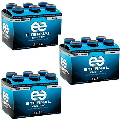 Eternal Energy Premium Energy Shot (Berry, 6 count, Pack of 3)