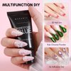 Makartt Nail Rhinestone Glue with 3D Nail Gel Kit, Nail Charm Glue Super Strong Gel Nail Glue for Nail, 3D Sculpting Gel for Drawing Molding Embossed and Decoration DIY Nail Art