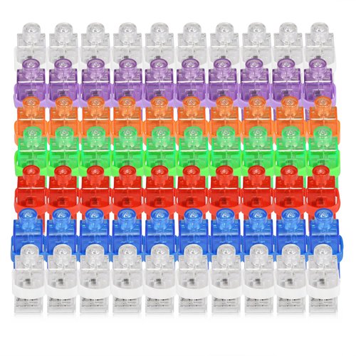 CALIFORNIA CADE ELECTRONIC Finger Lights, 100Pcs In 7 Colors for Kids Adults Glow in the Dark Party Favors Supplies Bulk, Mini Led Finger Lights for Parties Easter Halloween Christmas Friday Reading